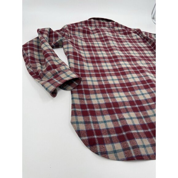 Pendleton Wool Shirt Plaid Button Up Quilted Collar Long Sleeve Size M USA - Picture 2 of 11